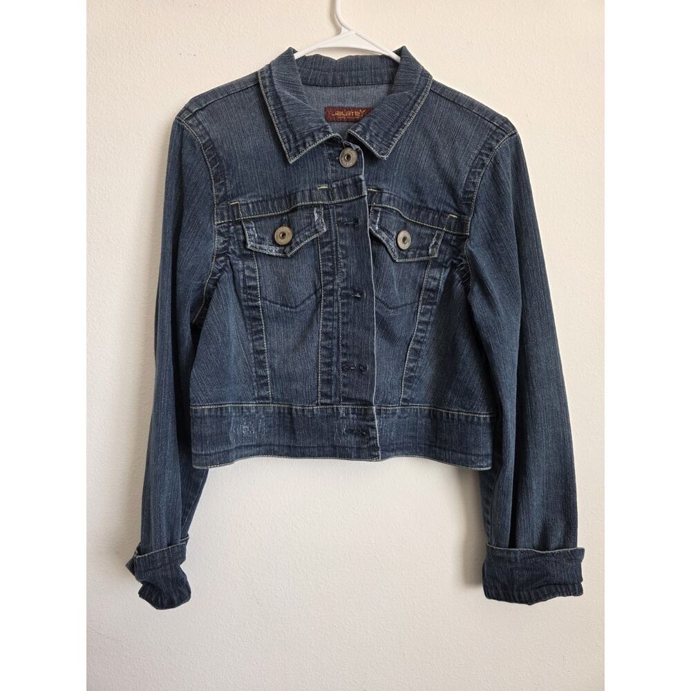 Jalate Women Blue Denim Jacket Size 2x Long Sleeve Crop‎